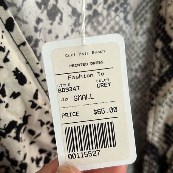 NWT blue blush python cream black long sleeve tunic top mini dress size small - Picture 6 of 7